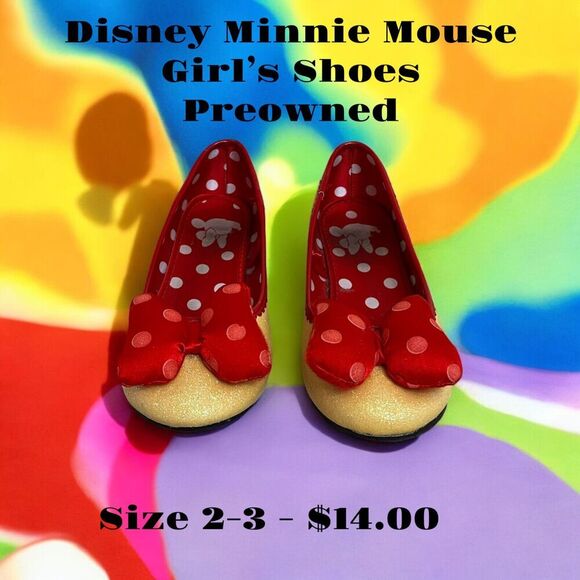 Disney Other - Disney Minnie Mouse Yellow Sparkle Princess Slippers Child’s Size 2-3